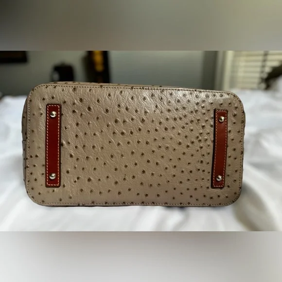 DOONEY & BOURKE| Ostrich Celeste Satchel| Light Taupe - Picture 6 of 13